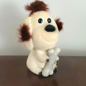 Vintage Puppy with Ceramic Bone Coin Bank